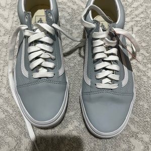 Vans Womens, light blue leather, brand new never worn